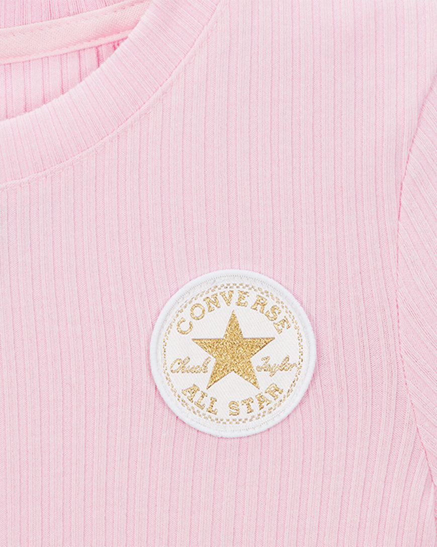 Dívčí T-Shirts Converse Krátké Sleeve Žebrovaný Baby Doll Růžové | CZ MEIQ09